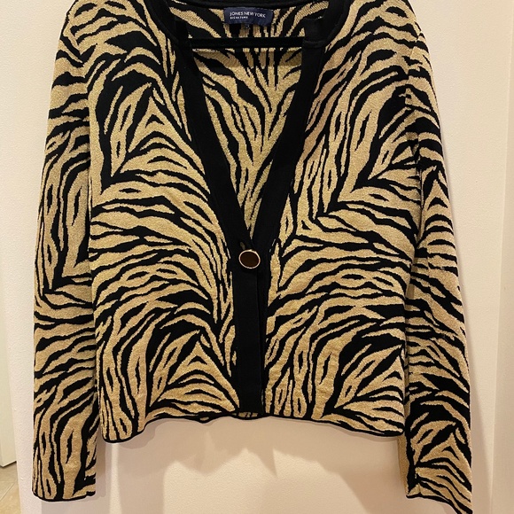 Jones New York Women’s Animal Print Cardigan - Picture 1 of 6
